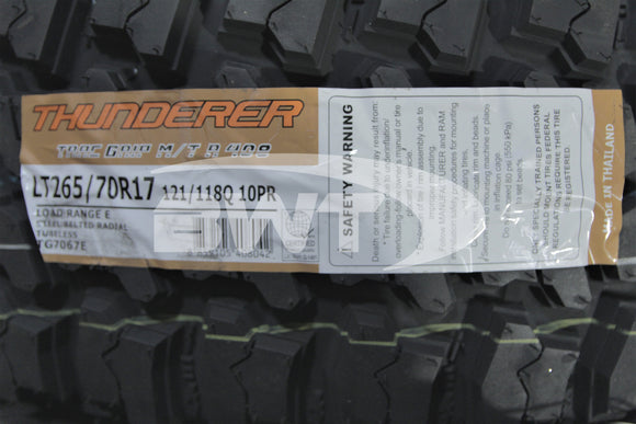 Thunderer R408 Trac Grip 2 Tire LT265/70R17 121Q BSW E 2657017 265 70 17