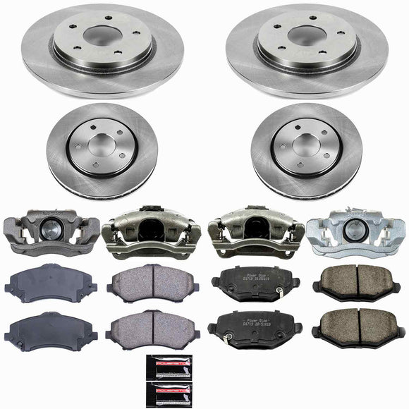 PowerStop OE Stock Replacement Low-Dust Ceramic Brake Pad, Rotor and Caliper Kit
