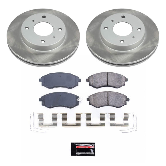 PowerStop Semi-Coated Rotor and Low-Dust Ceramic Brake Pad Kit