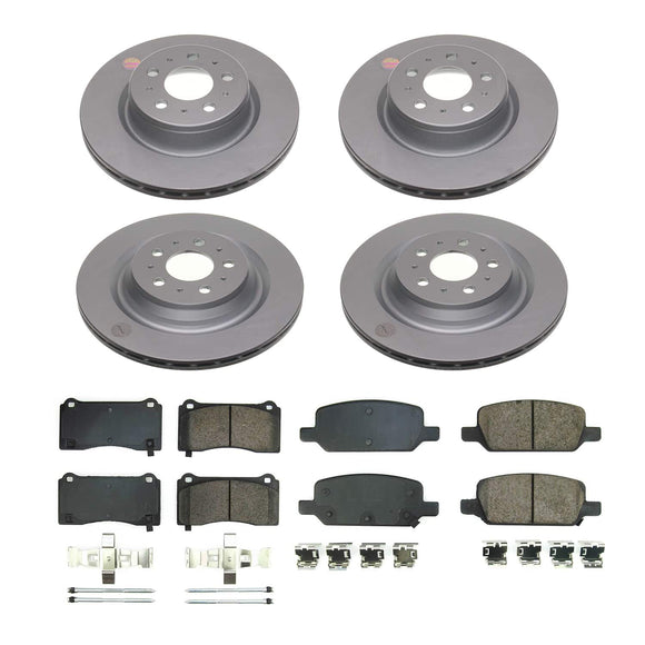 PowerStop Genuine Geomet Coated Rotor and Low-Dust Ceramic Brake Pad Kit