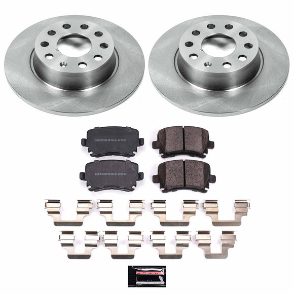 PowerStop OE Stock Replacement Low-Dust Ceramic Brake Pad and Rotor Kit