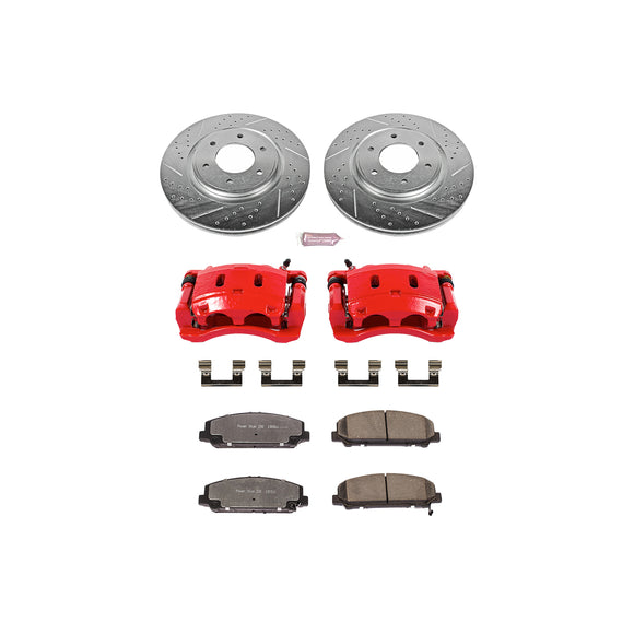 PowerStop Z36 Truck and SUV Ceramic Brake Pad, Drilled & Slotted Rotor, and Cali