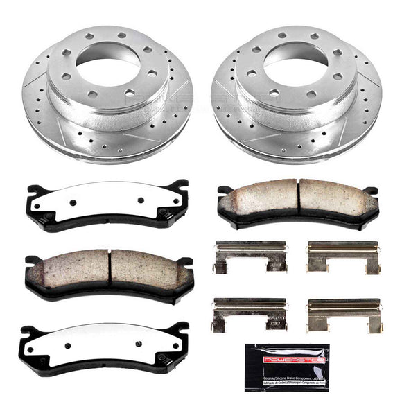 PowerStop Z36 Carbon-Fiber Ceramic Brake Pad with Drilled and Slotted Rotor Kit