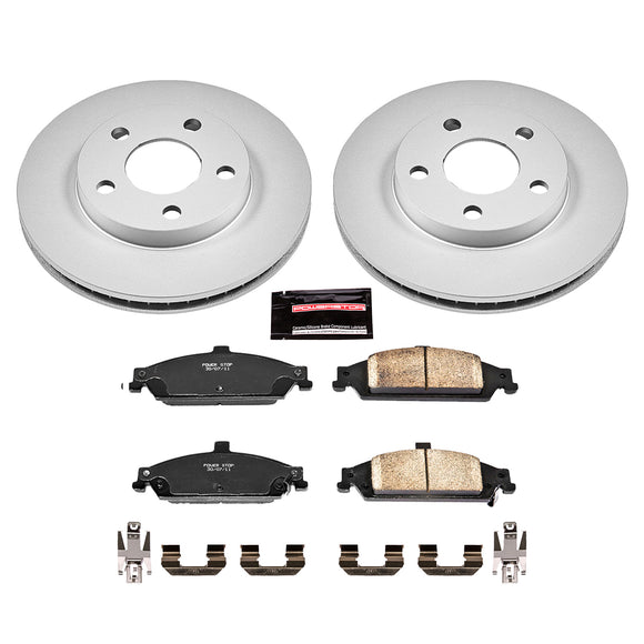 PowerStop Genuine Geomet Coated Rotor and Low-Dust Ceramic Brake Pad Kit