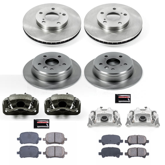 PowerStop OE Stock Replacement Low-Dust Ceramic Brake Pad, Rotor and Caliper Kit