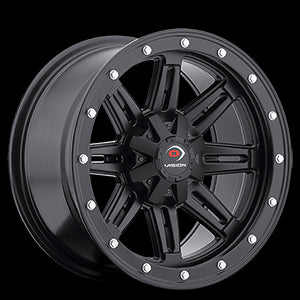 12x8 Vision 550 Five Fifty Matte Black 4x136 ET-10.2 Wheel Rim