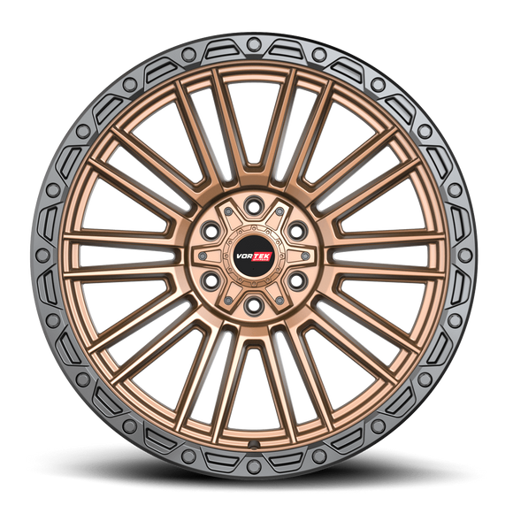 18x9 Vortek VRT-604 Zeus Matte Bronze Black Bead Ring 6x135 ET0 CB106.1 Wheel