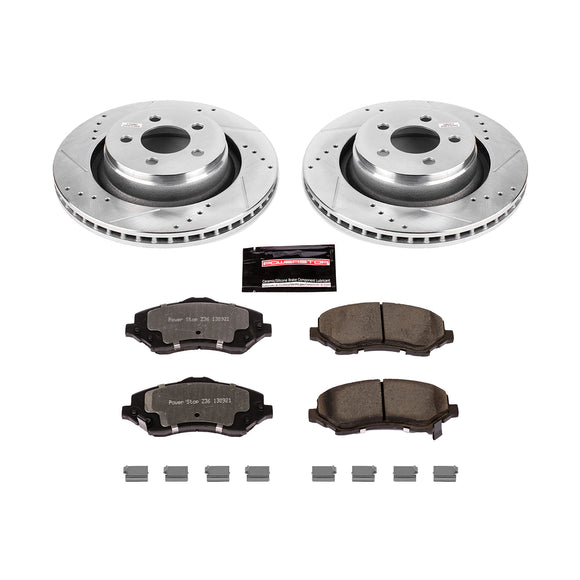 PowerStop Z36 Carbon-Fiber Ceramic Brake Pad with Drilled and Slotted Rotor Kit