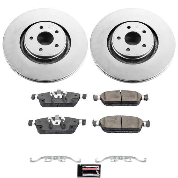 PowerStop Genuine Geomet Coated Rotor and Low-Dust Ceramic Brake Pad Kit