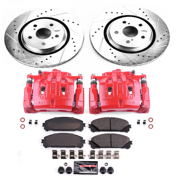 PowerStop Z23 Daily Driver Carbon-Fiber Ceramic Pads Drilled & Slotted Rotor & C