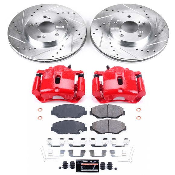 PowerStop Z23 Daily Driver Carbon-Fiber Ceramic Pads Drilled & Slotted Rotor & C