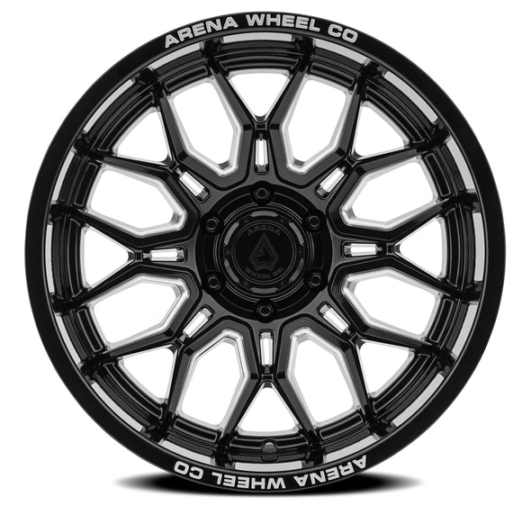 20x10 Arena Wheel Violator Gloss Black And Milled Wheel 6x139.7 ET-18 CB106.1