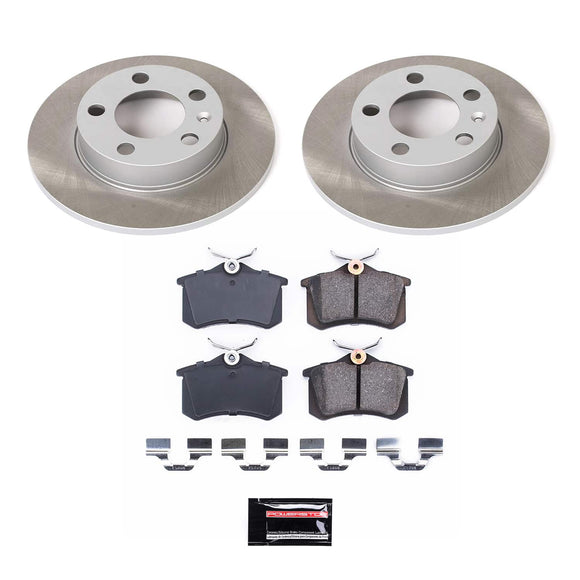 PowerStop Semi-Coated Rotor and Low-Dust Ceramic Brake Pad Kit