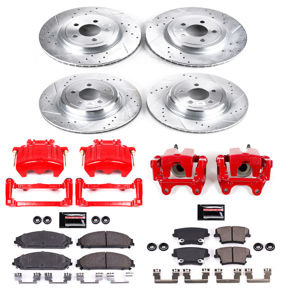 PowerStop Z23 Daily Driver Carbon-Fiber Ceramic Pads Drilled & Slotted Rotor & C