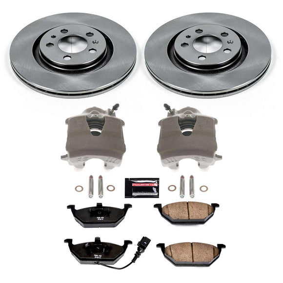 PowerStop OE Stock Replacement Low-Dust Ceramic Brake Pad, Rotor and Caliper Kit