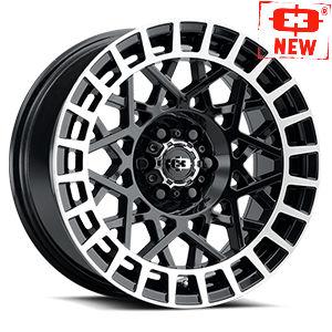 17x8.5 Vision 349 Savage Gloss Black Machined Lip 6x120 ET12 Wheel Rim