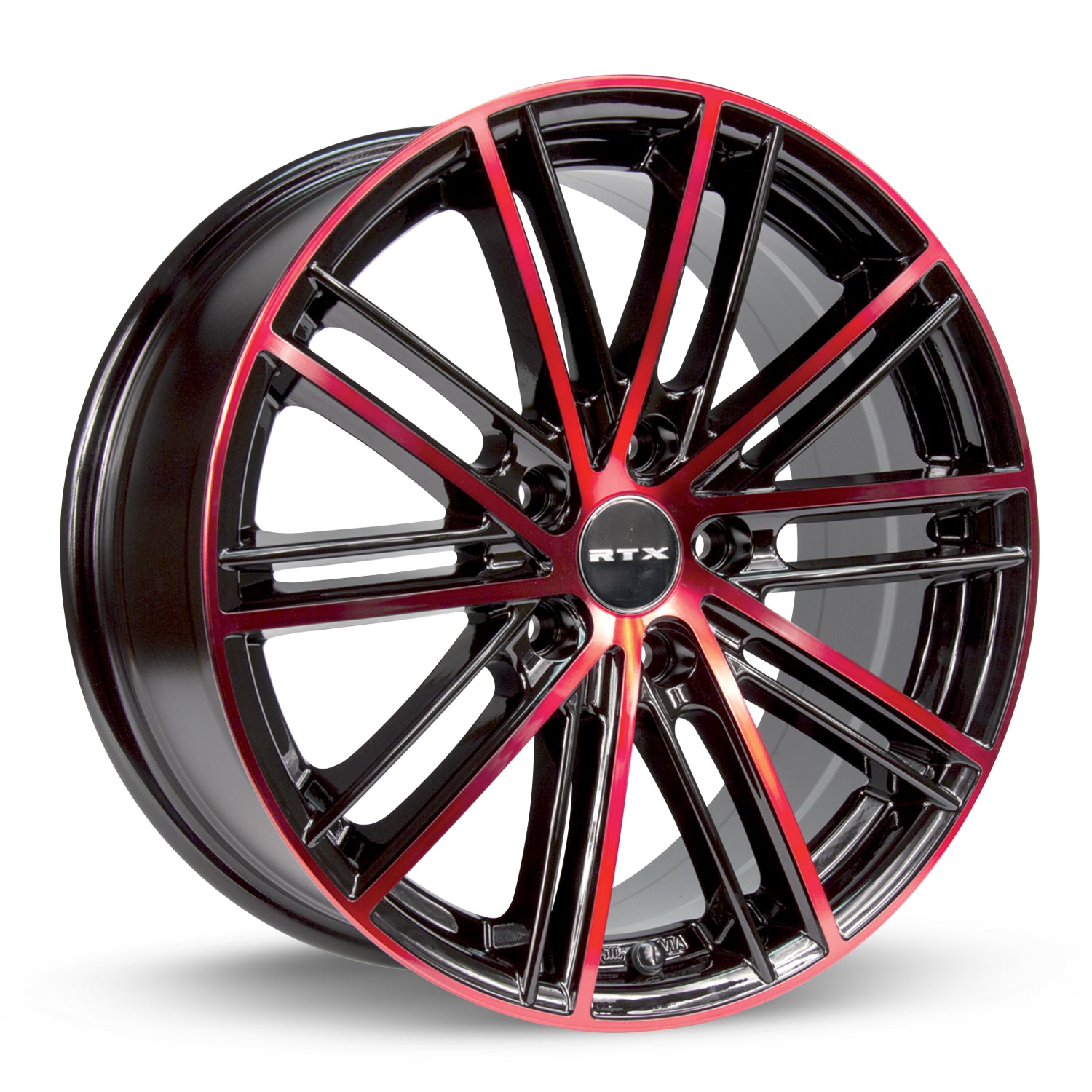 18x8 RTX Strobe 5 Black Machined Red 5x114.3 ET45 wheel/rim