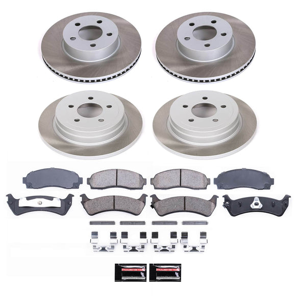 PowerStop Semi-Coated Rotor and Low-Dust Ceramic Brake Pad Kit