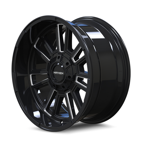 20x9 Mayhem 8115 Apollo Gloss Black Milled 8x170 ET18 Wheel Rim