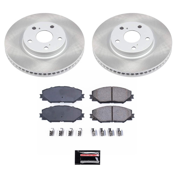 PowerStop Semi-Coated Rotor and Low-Dust Ceramic Brake Pad Kit