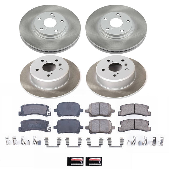 PowerStop Semi-Coated Rotor and Low-Dust Ceramic Brake Pad Kit