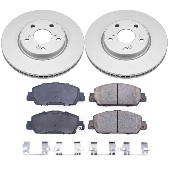 PowerStop Genuine Geomet Coated Rotor and Low-Dust Ceramic Brake Pad Kit
