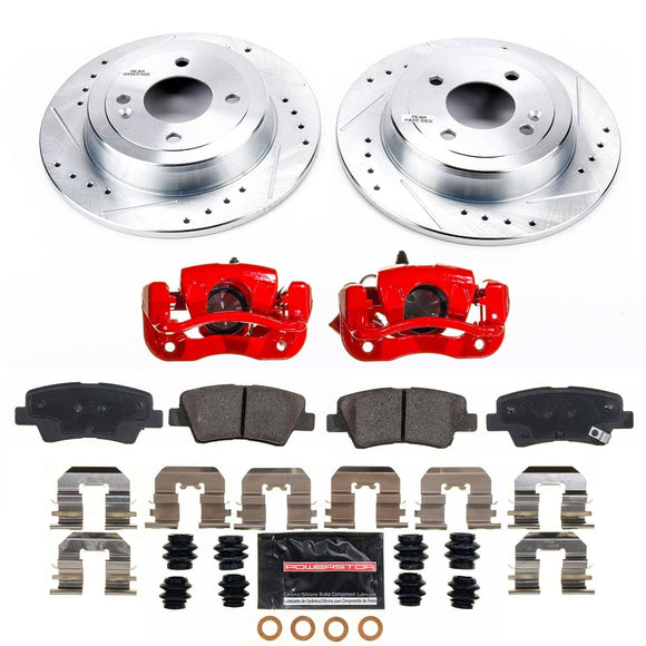 PowerStop Z23 Daily Driver Carbon-Fiber Ceramic Pads Drilled & Slotted Rotor & C