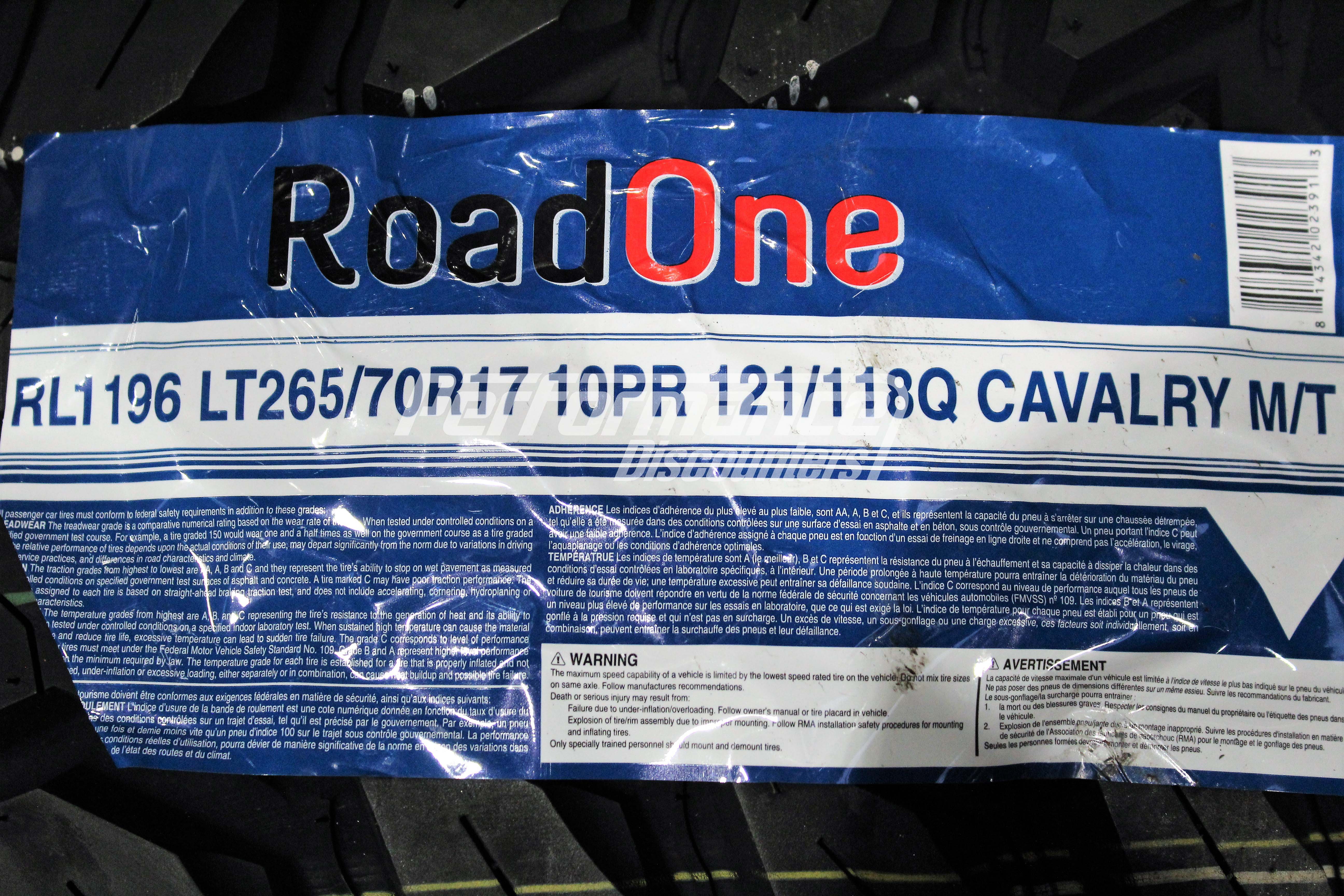 Roadone Cavalry M/T Mud Tire(s) 265/70R17 LRE BSW 121Q 2657017