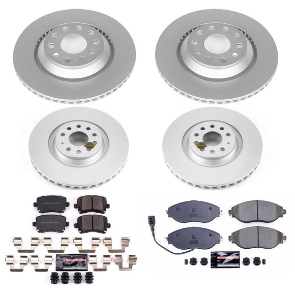 PowerStop Genuine Geomet Coated Rotor and Carbon-Fiber Ceramic Brake Pad Kit