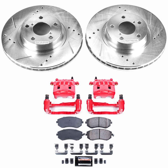 PowerStop Z23 Daily Driver Carbon-Fiber Ceramic Pads Drilled & Slotted Rotor & C