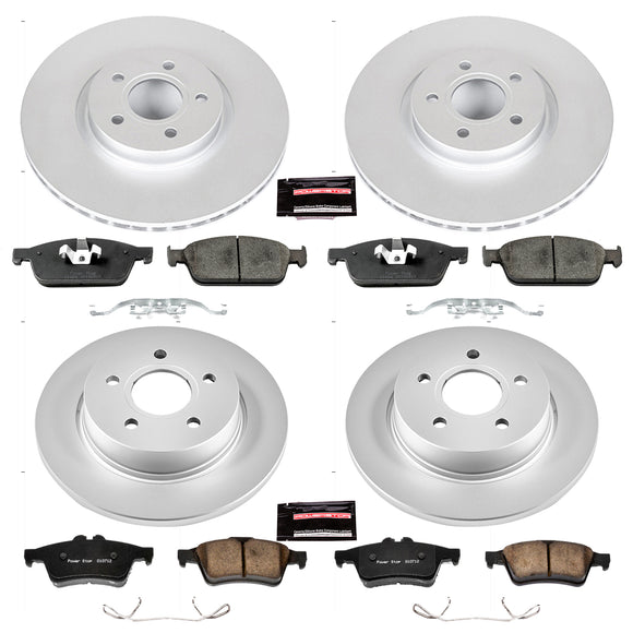 PowerStop Genuine Geomet Coated Rotor and Carbon-Fiber Ceramic Brake Pad Kit