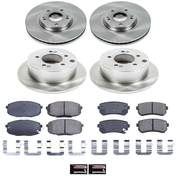 PowerStop OE Stock Replacement Low-Dust Ceramic Brake Pad and Rotor Kit
