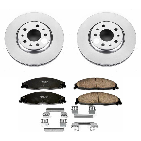 PowerStop Genuine Geomet Coated Rotor and Low-Dust Ceramic Brake Pad Kit