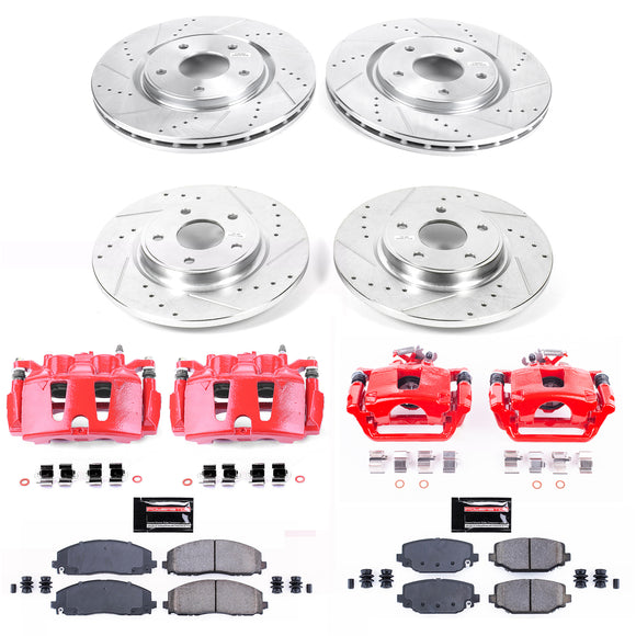 PowerStop Z23 Daily Driver Carbon-Fiber Ceramic Pads Drilled & Slotted Rotor & C