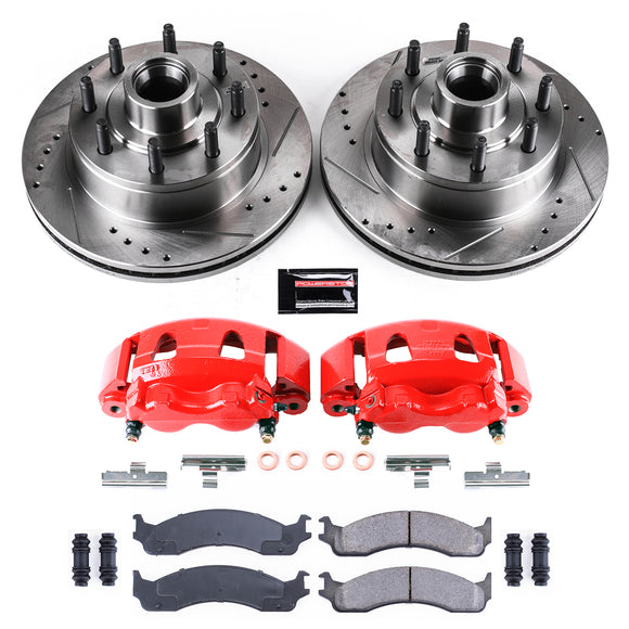 PowerStop Z23 Daily Driver Carbon-Fiber Ceramic Pads Drilled & Slotted Rotor & C