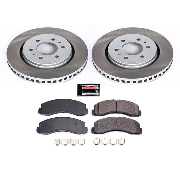 PowerStop Semi-Coated Rotor and Low-Dust Ceramic Brake Pad Kit