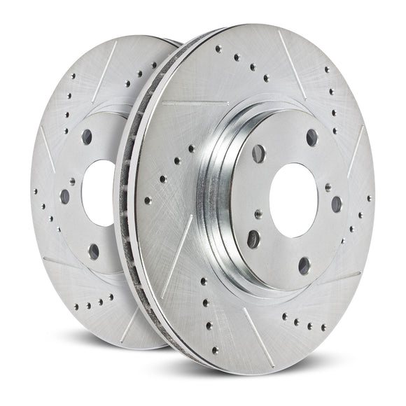 PowerStop Evolution Drilled Slotted Rotors Pair Rear For Nissan Pathfinder