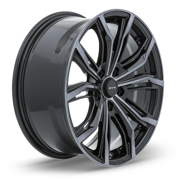 18x8 RTX Black Widow Black Machined Grey 5x120 ET35 wheel/rim