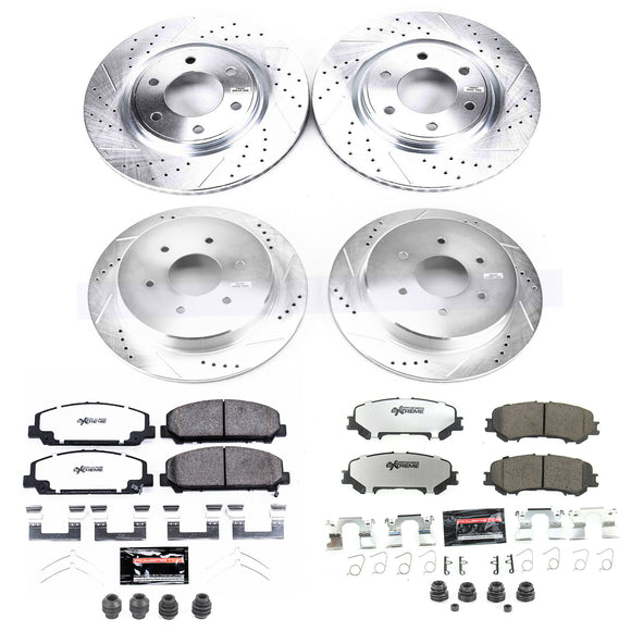 PowerStop Z36 Carbon-Fiber Ceramic Brake Pad with Drilled and Slotted Rotor Kit