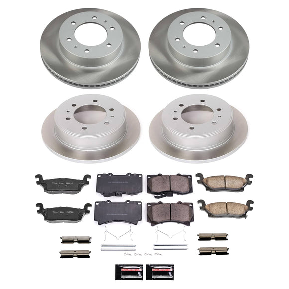 PowerStop Semi-Coated Rotor and Low-Dust Ceramic Brake Pad Kit