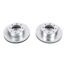 PowerStop Evolution Drilled Slotted Rotors Pair Front For Dodge Ram 2500