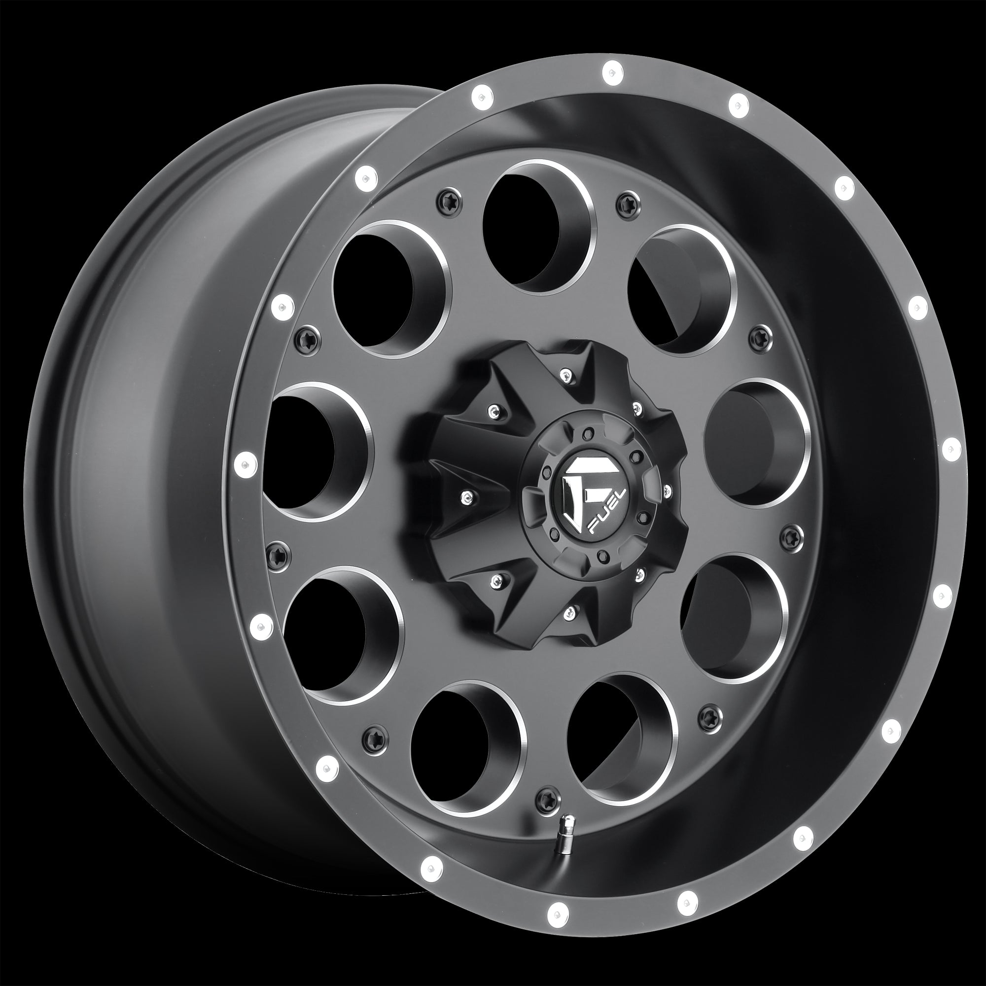 17X9 Fuel D525 REVOLVER Matte Black Milled 6X135/6X139.7 ET1 wheel/rim