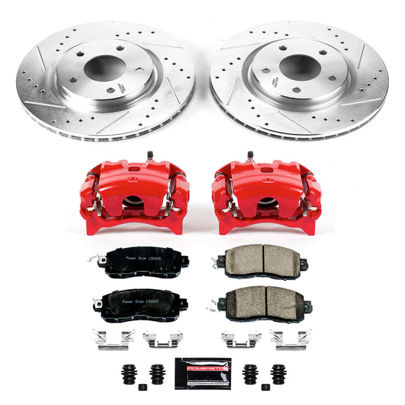 PowerStop Z23 Daily Driver Carbon-Fiber Ceramic Pads Drilled & Slotted Rotor & C