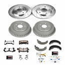 PowerStop Z36 Ceramic Brake Pads with Drilled Slotted Rotors and Drum Shoe Kit