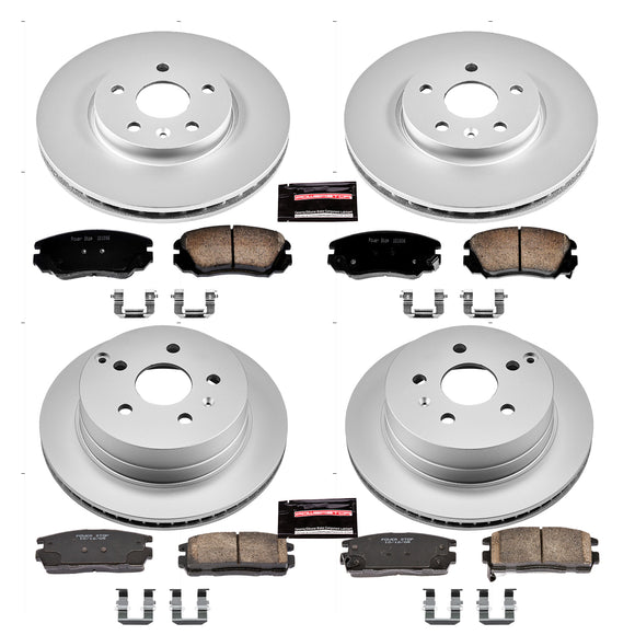 PowerStop Genuine Geomet Coated Rotor and Low-Dust Ceramic Brake Pad Kit