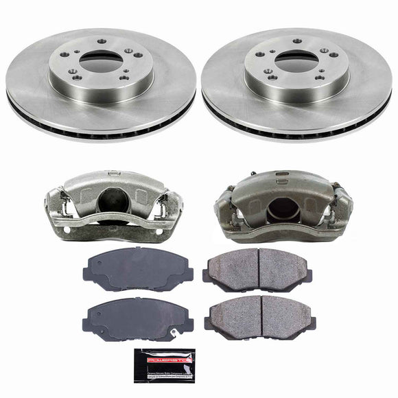 PowerStop OE Stock Replacement Low-Dust Ceramic Brake Pad, Rotor and Caliper Kit