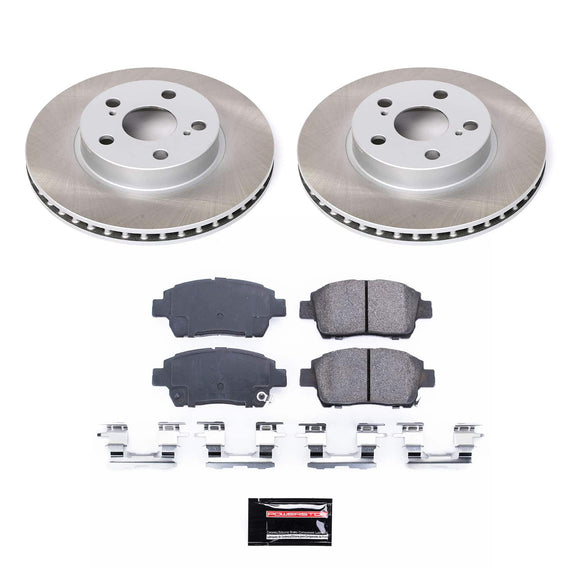 PowerStop Semi-Coated Rotor and Low-Dust Ceramic Brake Pad Kit