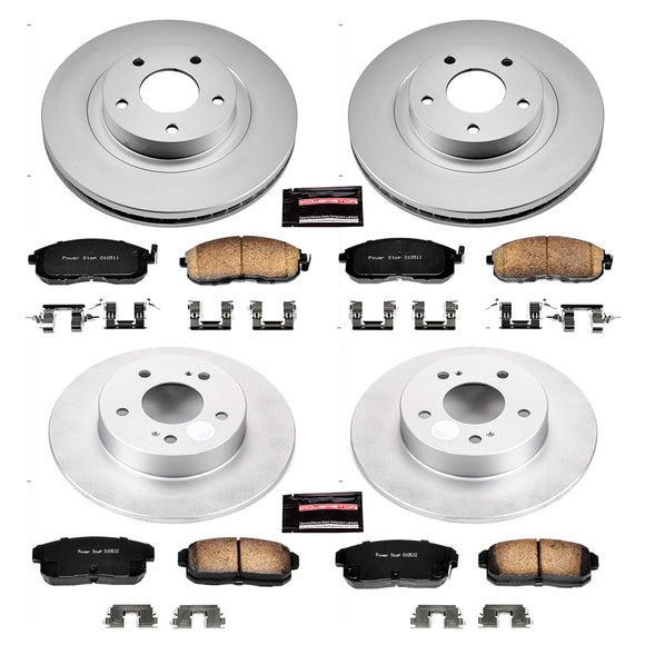 PowerStop Genuine Geomet Coated Rotor and Low-Dust Ceramic Brake Pad Kit
