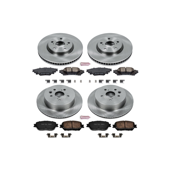 PowerStop OE Stock Replacement Low-Dust Ceramic Brake Pad and Rotor Kit