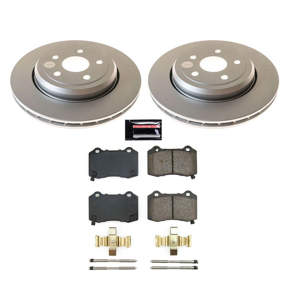PowerStop Genuine Geomet Coated Rotor and Low-Dust Ceramic Brake Pad Kit